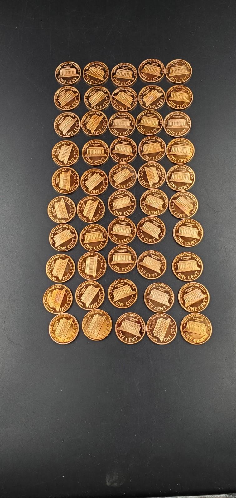 50 Coin Roll 2005 S Lincoln Memorial Proof Pennies 1c Coins San Francisco Cents