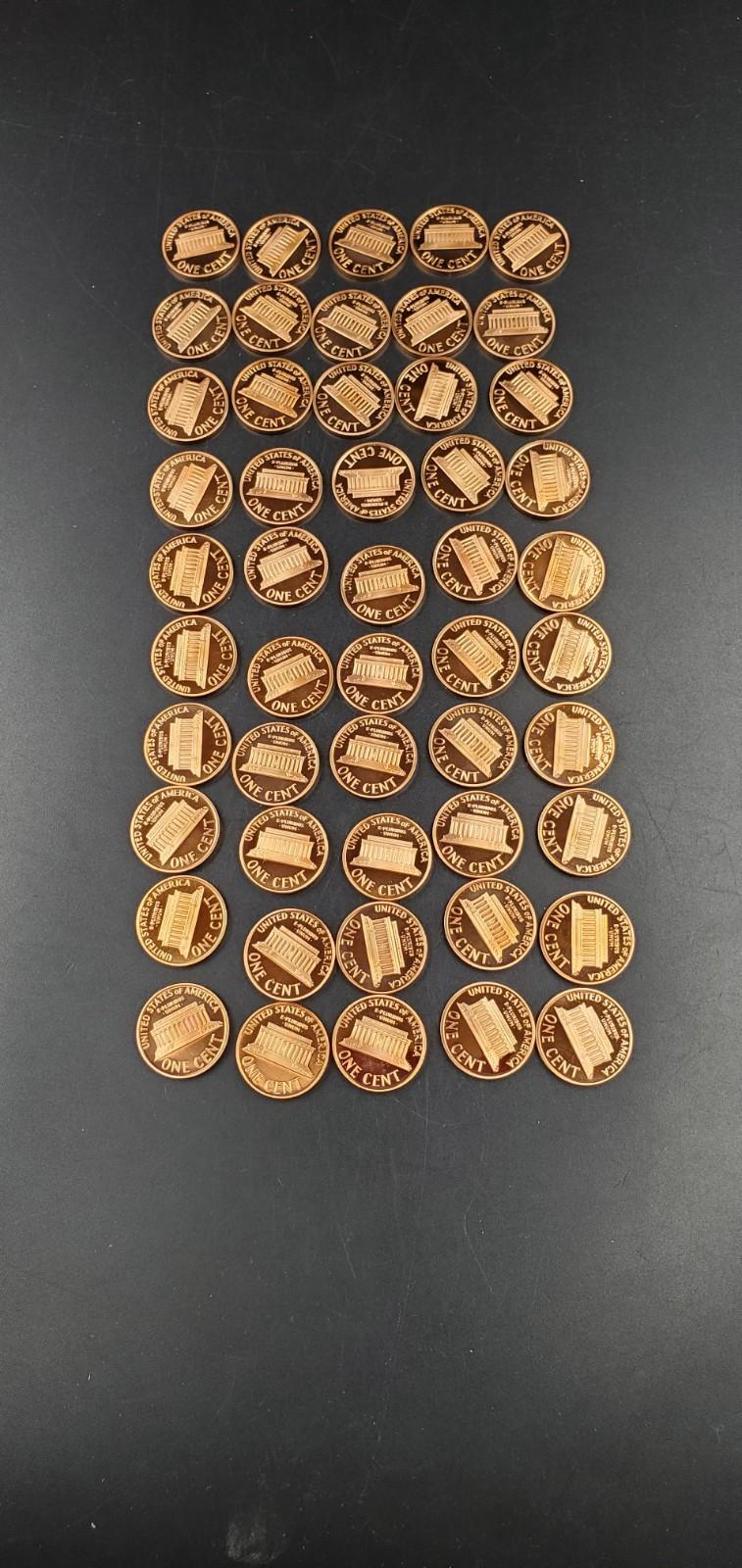 50 Coin Roll 2006-S Lincoln Memorial Proof Pennies 1c Coins San Francisco Cents