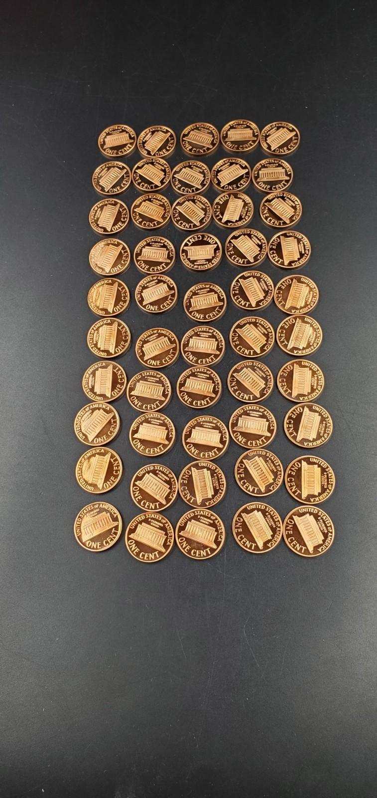 50 Coin Roll 2006-S Lincoln Memorial Proof Pennies 1c Coins San Francisco Cents