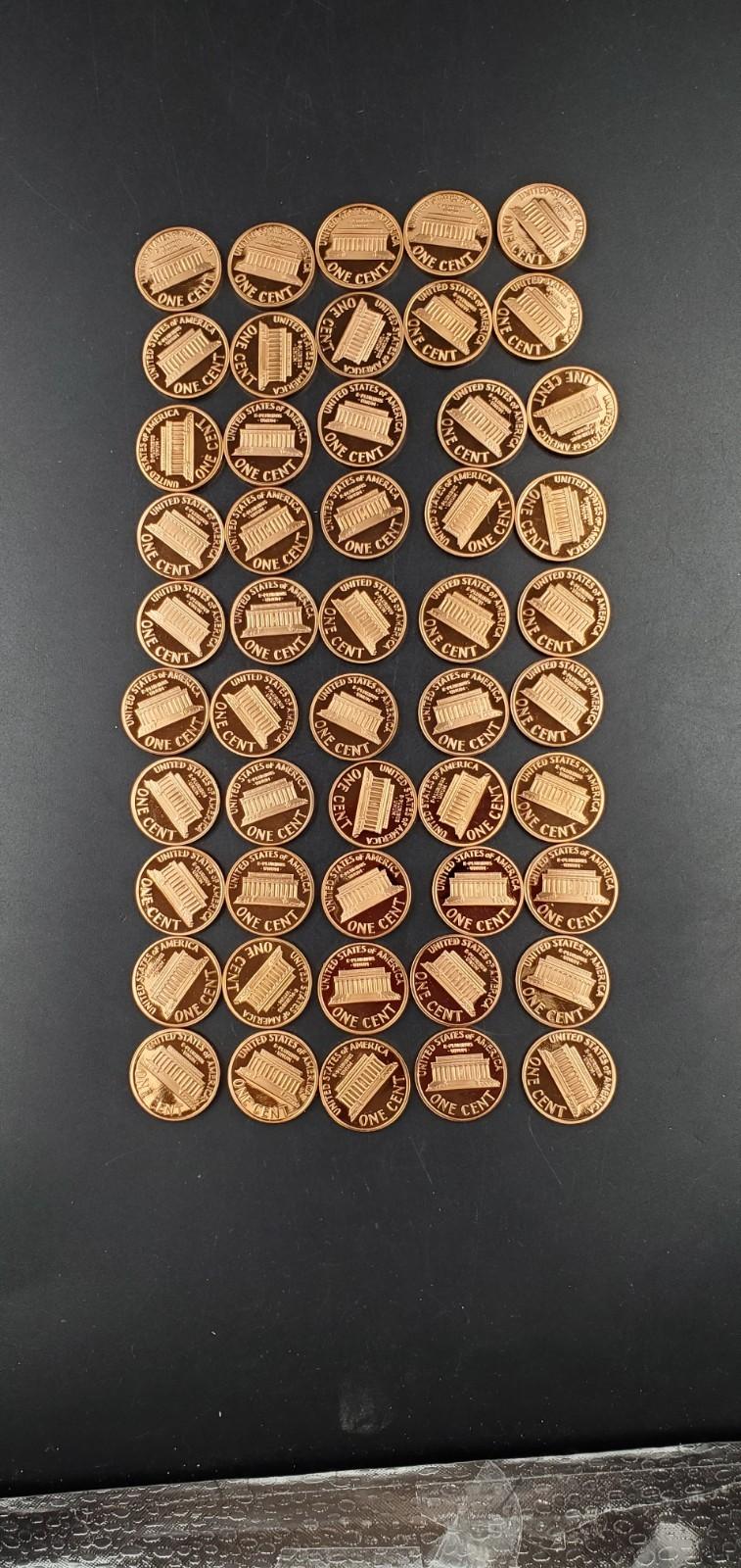 50 Coin Roll 1992 S Lincoln Memorial Proof Pennies 1c Coins San Francisco Cents