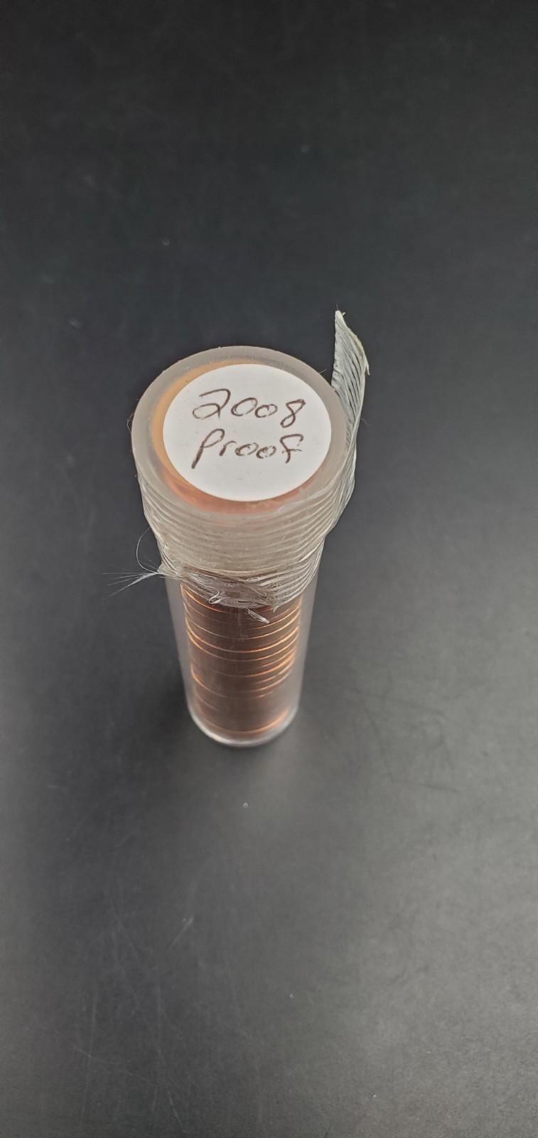 50 Coin Roll 2008-S Lincoln Memorial Proof Pennies 1c Coins San Francisco Cents