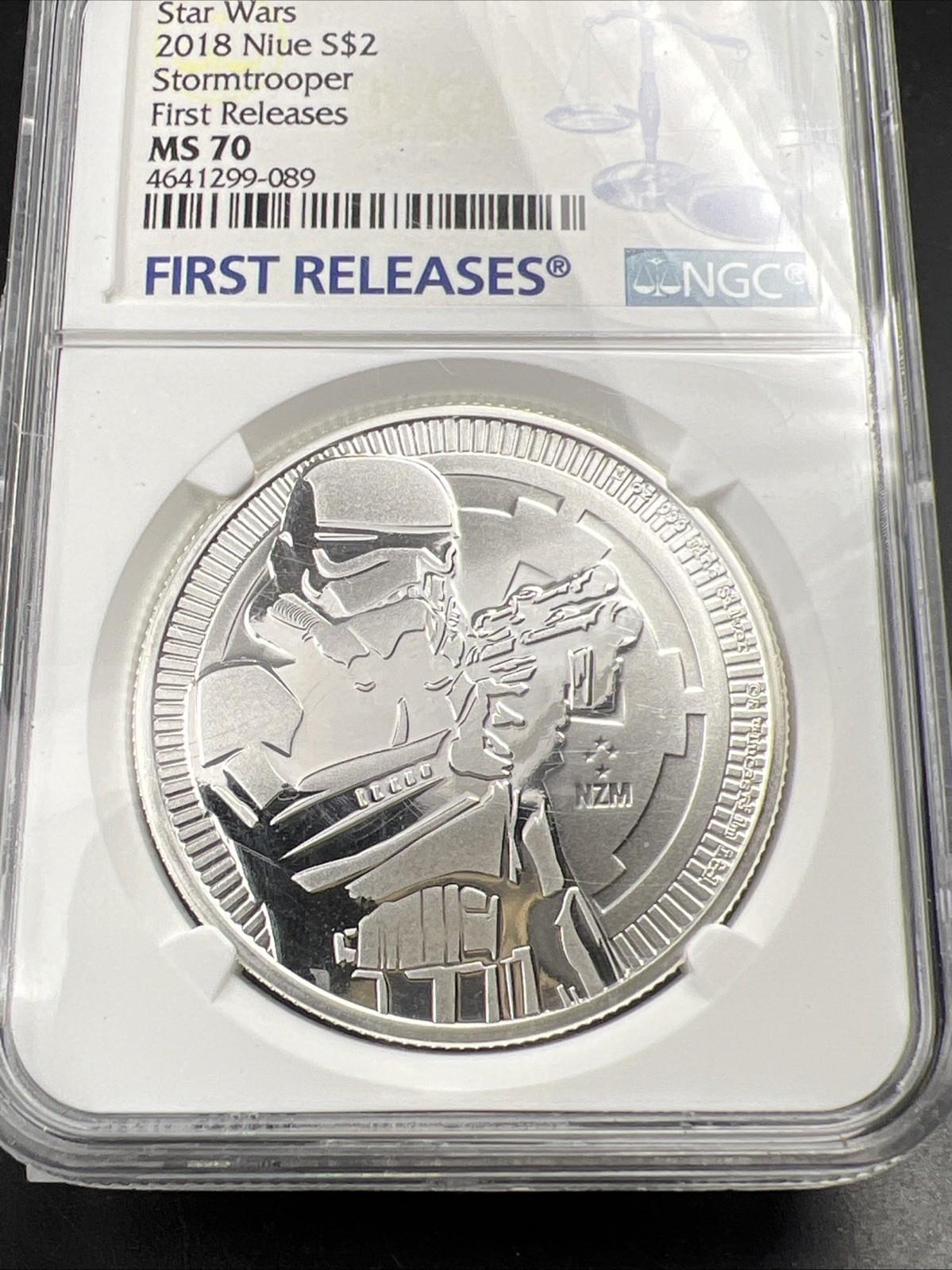 2018 Nieu Star Wars Stormtrooper MS70 1 Oz Silver Coin #089 NGC Certified