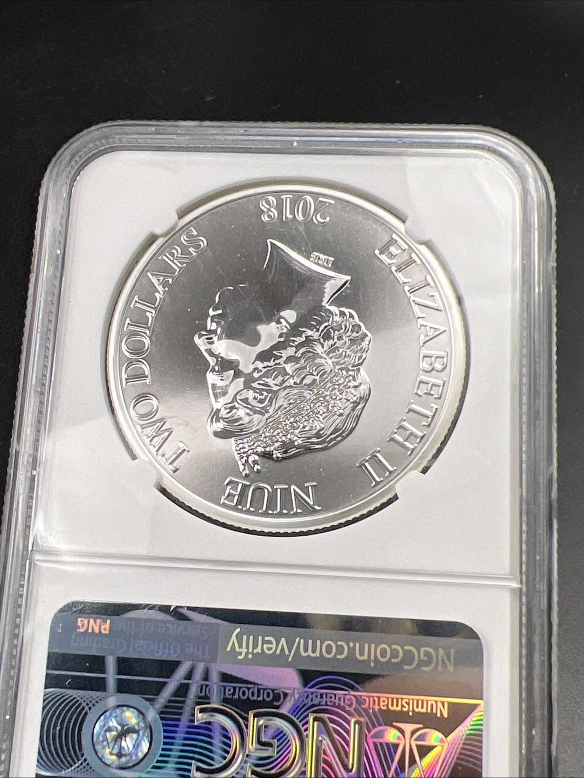 2018 Nieu Star Wars Stormtrooper MS70 1 Oz Silver Coin #089 NGC Certified