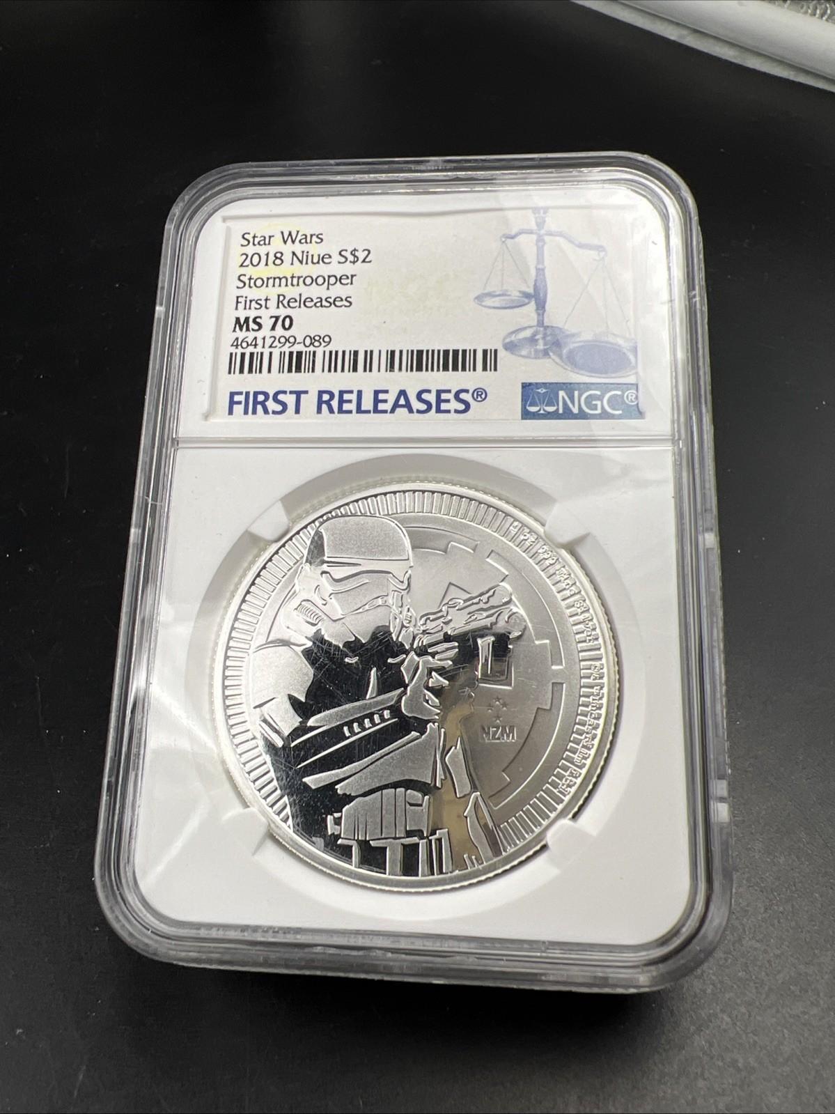 2018 Nieu Star Wars Stormtrooper MS70 1 Oz Silver Coin #089 NGC Certified