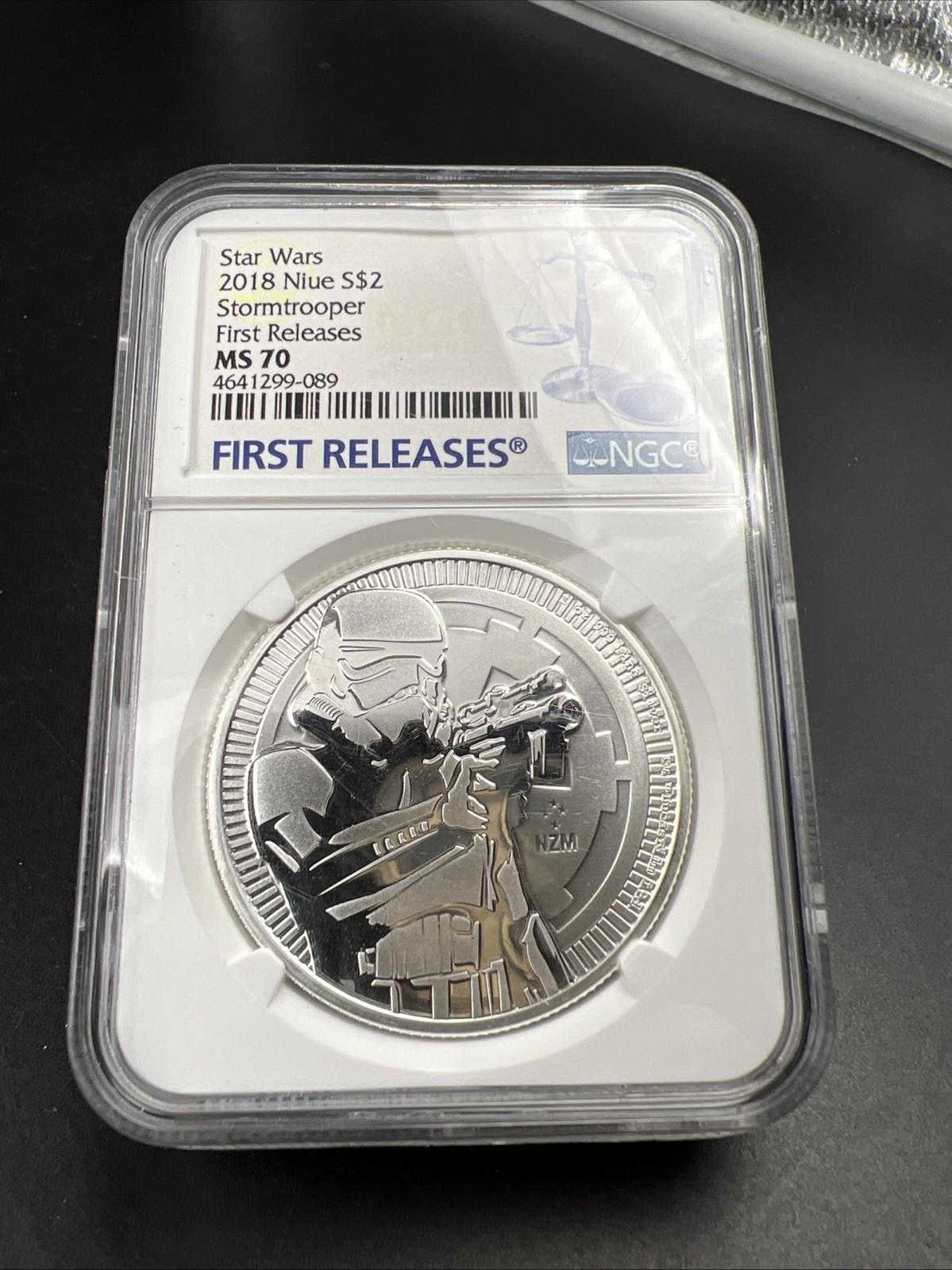 2018 Nieu Star Wars Stormtrooper MS70 1 Oz Silver Coin #089 NGC Certified