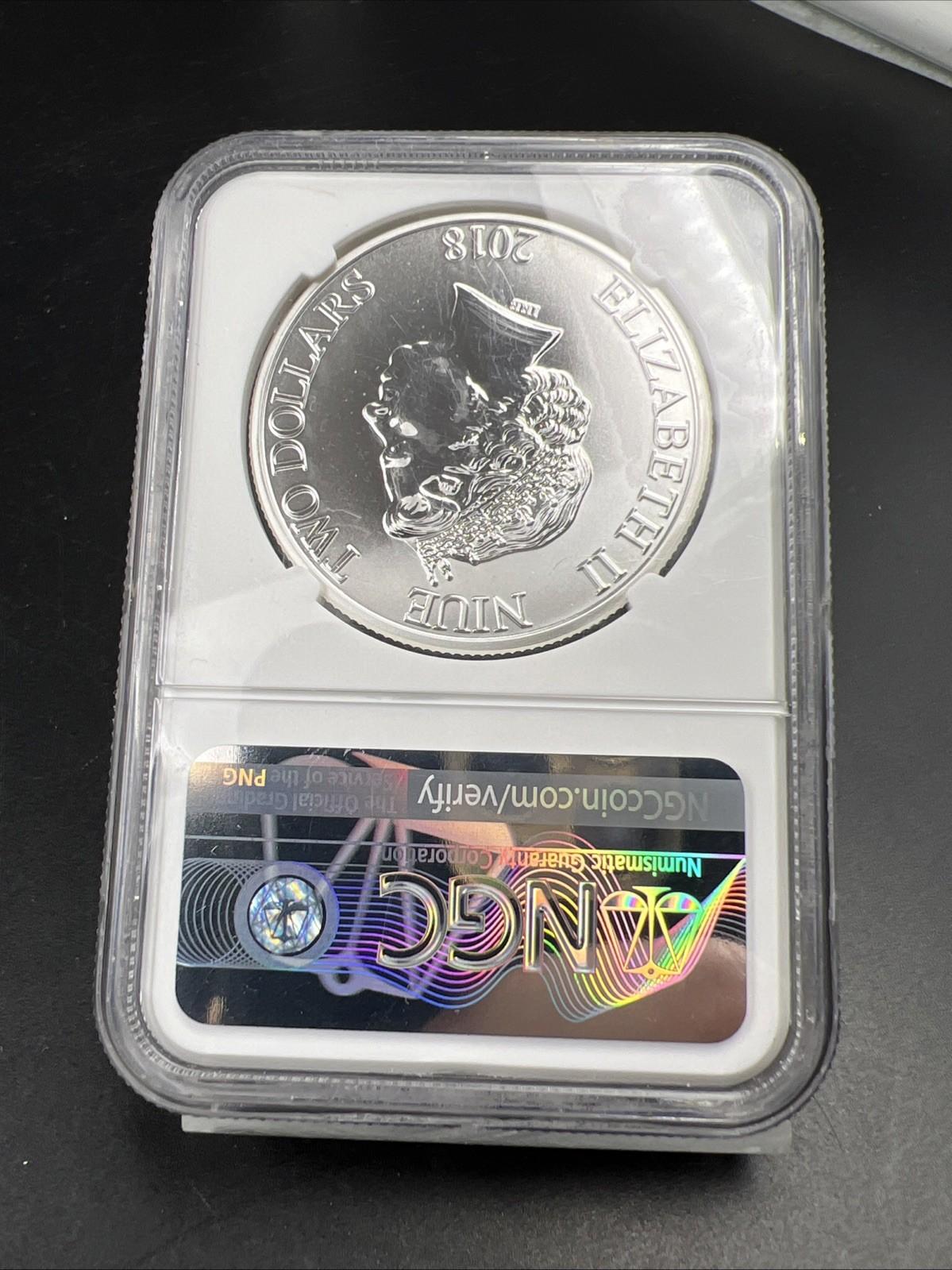 2018 Nieu Star Wars Stormtrooper MS70 1 Oz Silver Coin #089 NGC Certified