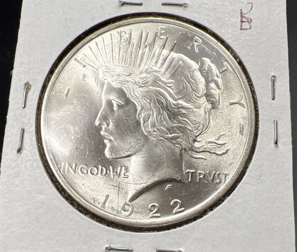 1922 P $1 Peace Silver Dollar Coin CH BU UNC Die Break on Wing VAM SK#B