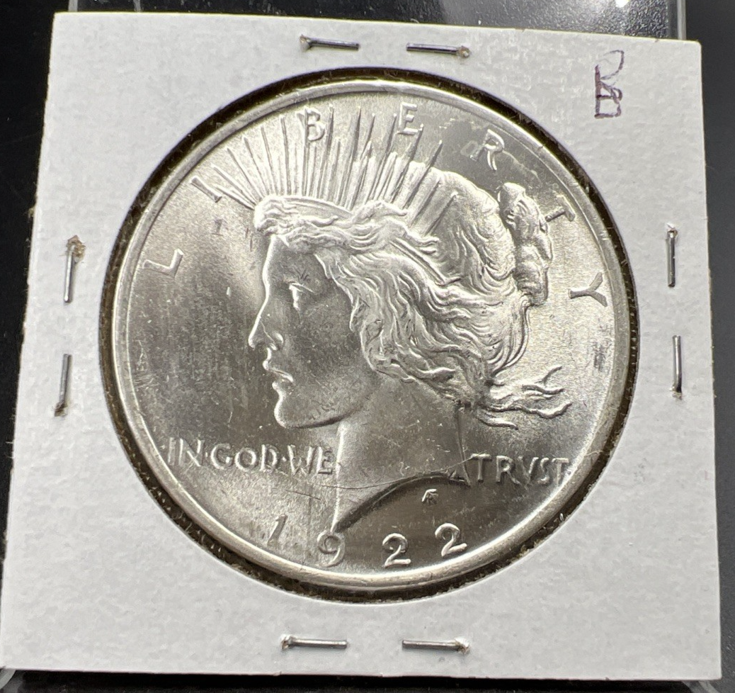 1922 P $1 Peace Silver Dollar Coin CH BU UNC Die Break on Wing VAM SK#B