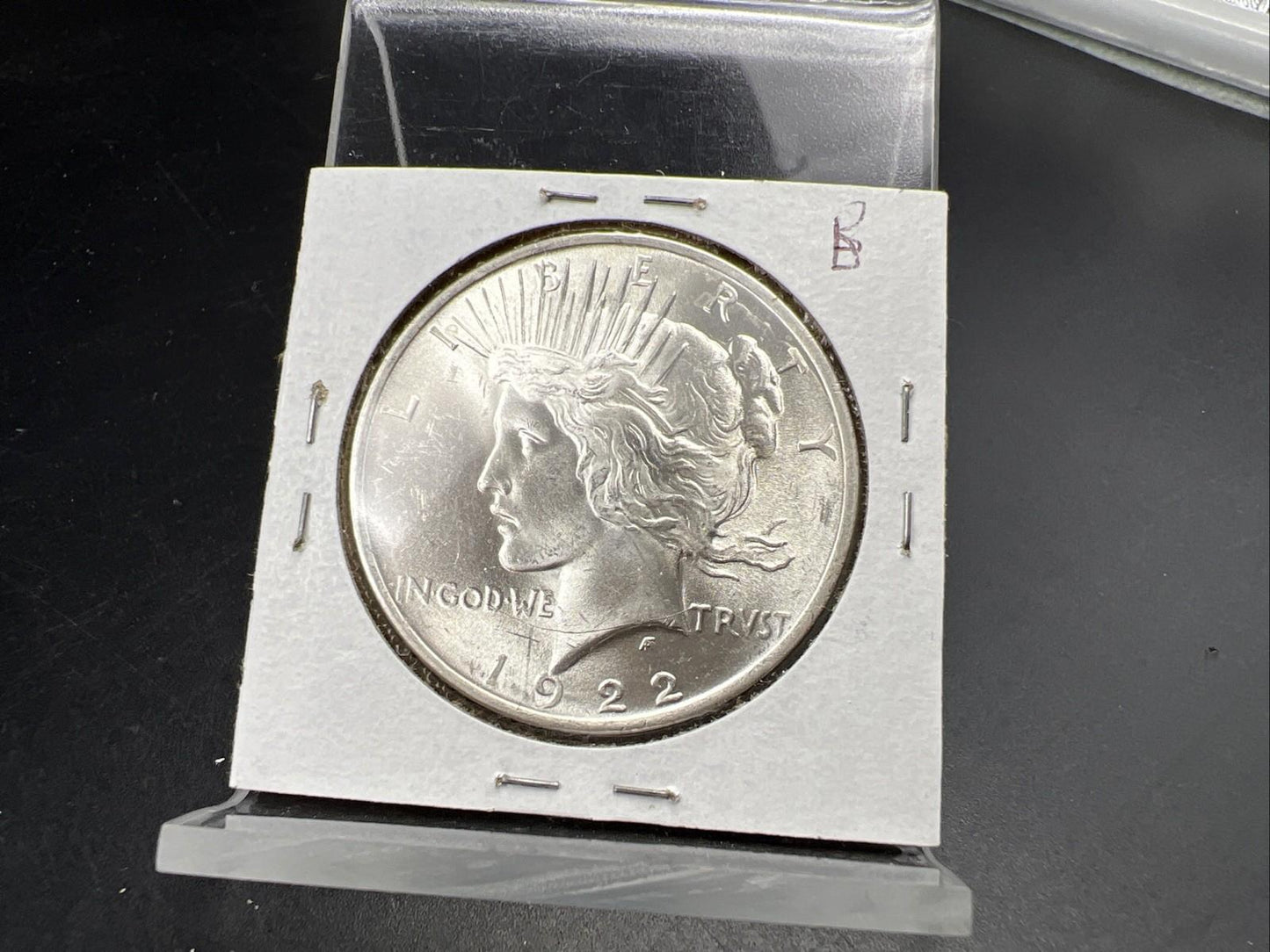 1922 P $1 Peace Silver Dollar Coin CH BU UNC Die Break on Wing VAM SK#B