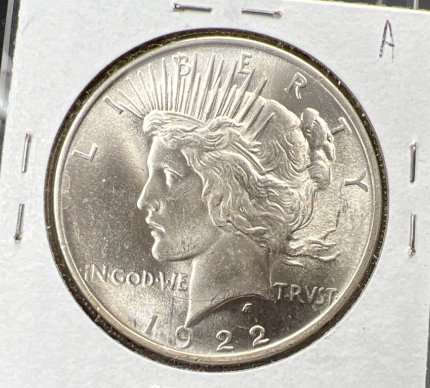 1922 P $1 Peace Silver Dollar Coin CH BU UNC Die Break on Wing VAM SK#A