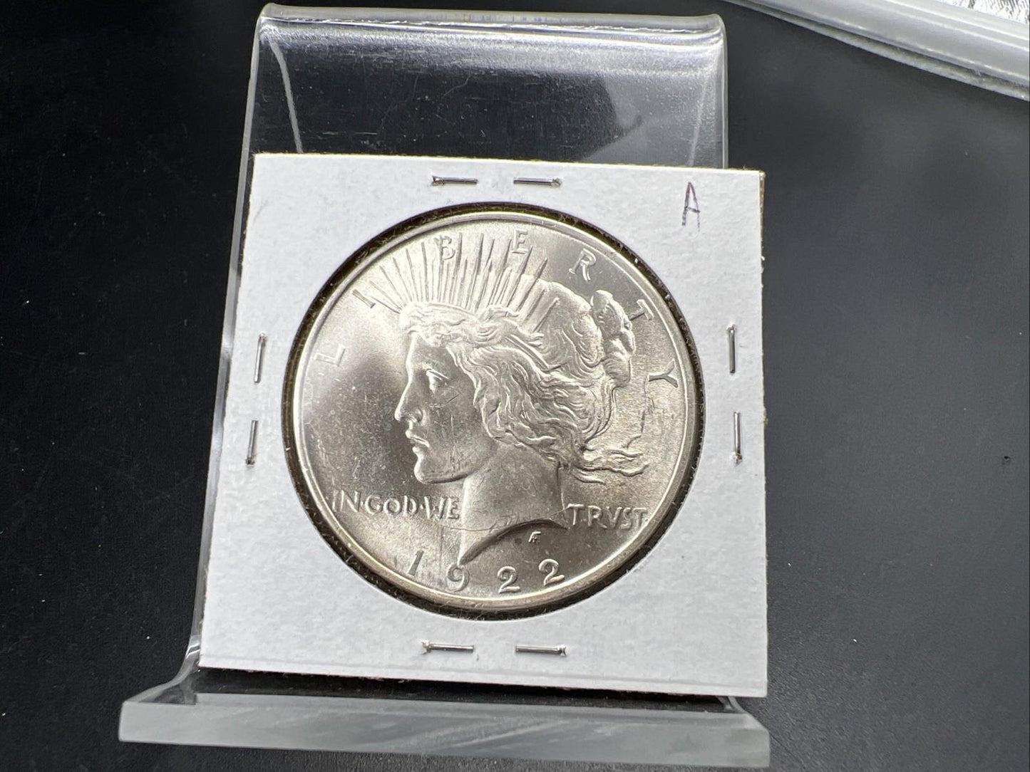 1922 P $1 Peace Silver Dollar Coin CH BU UNC Die Break on Wing VAM SK#A