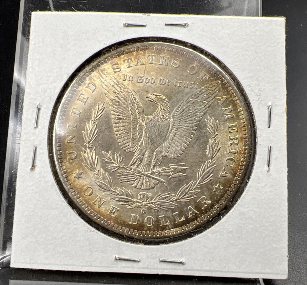 1884 O $1 Morgan Silver Dollar Coin BU UNC Nice Toning Toner SK#1A