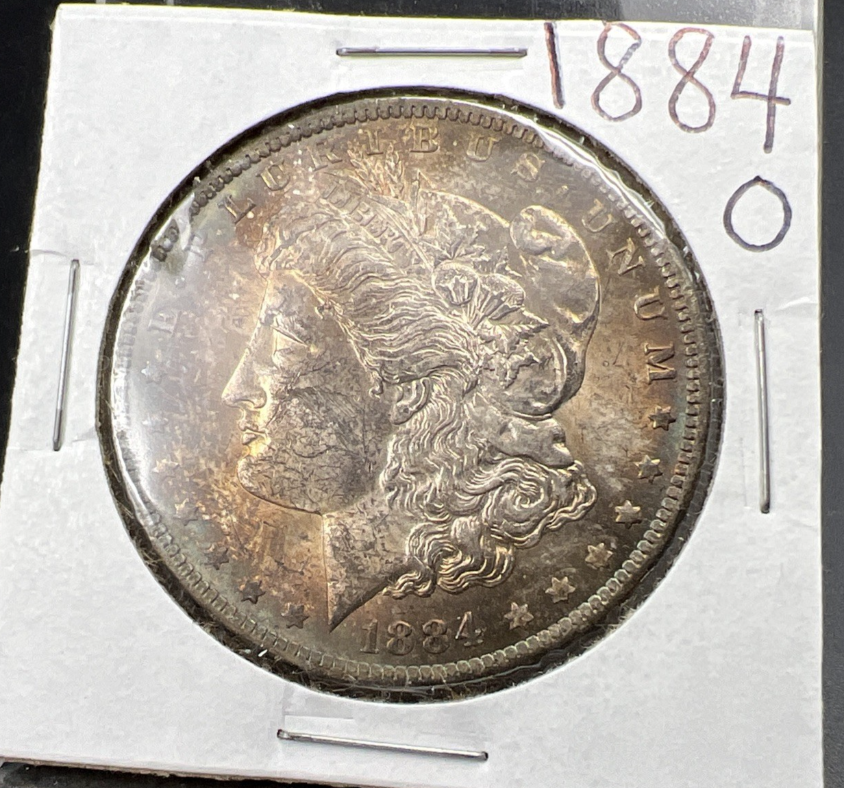 1884 O $1 Morgan Silver Dollar Coin BU UNC Nice Toning Toner SK#1A