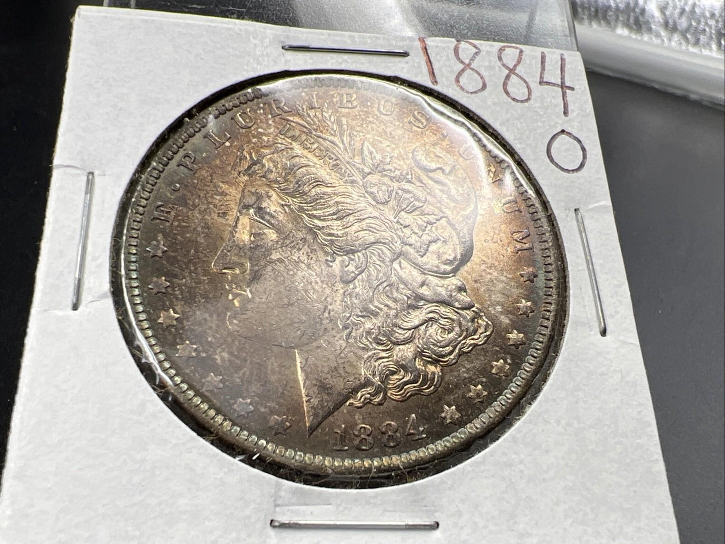 1884 O $1 Morgan Silver Dollar Coin BU UNC Nice Toning Toner SK#1A