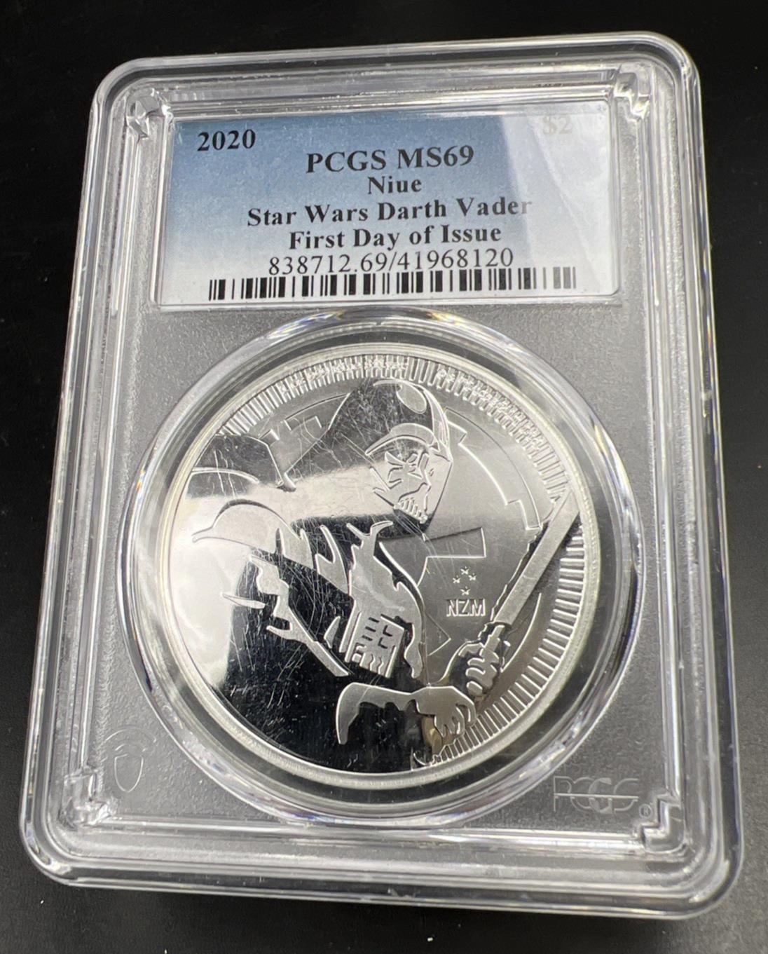 2020 Nieu Star Wars Darth Vader MS69 1 Oz Silver Coin PCGS #120