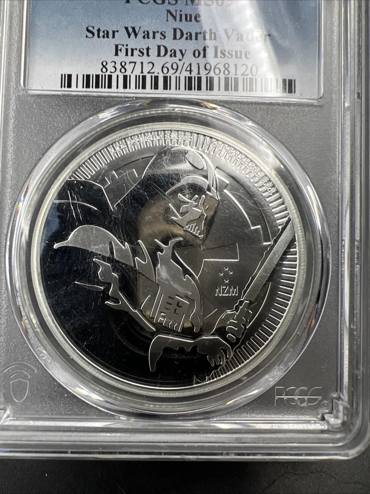 2020 Nieu Star Wars Darth Vader MS69 1 Oz Silver Coin PCGS #120