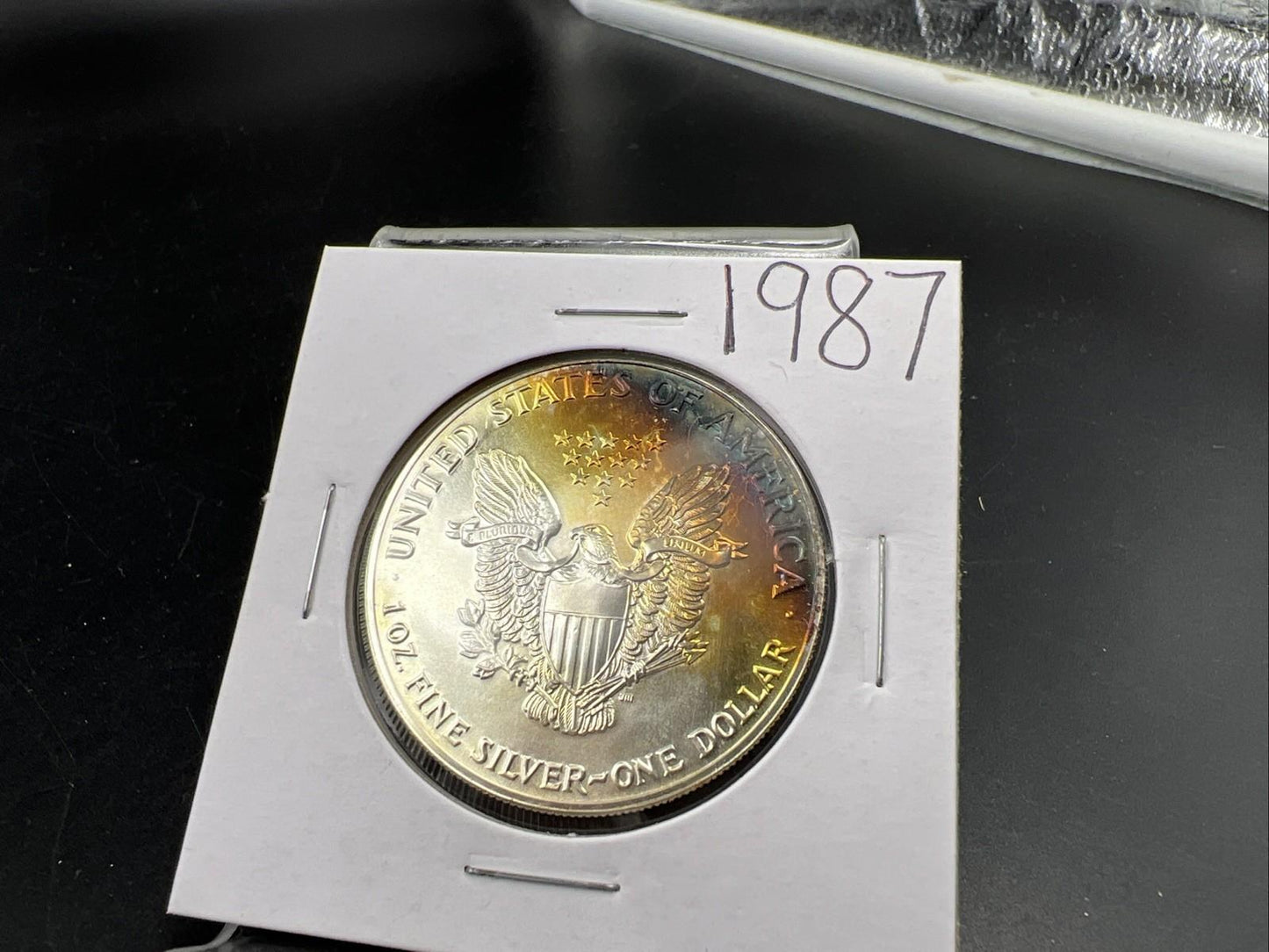 1987 1 OZ American Silver Eagle Gem BU UNC Neat Toning Reverse SK#1A