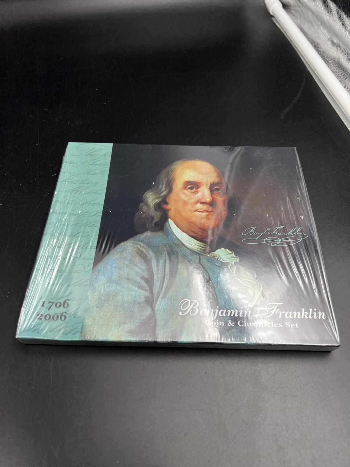 Sealed 2006 Benjamin Franklin Coin & Chronicles Commemorative Silver Dollar Set