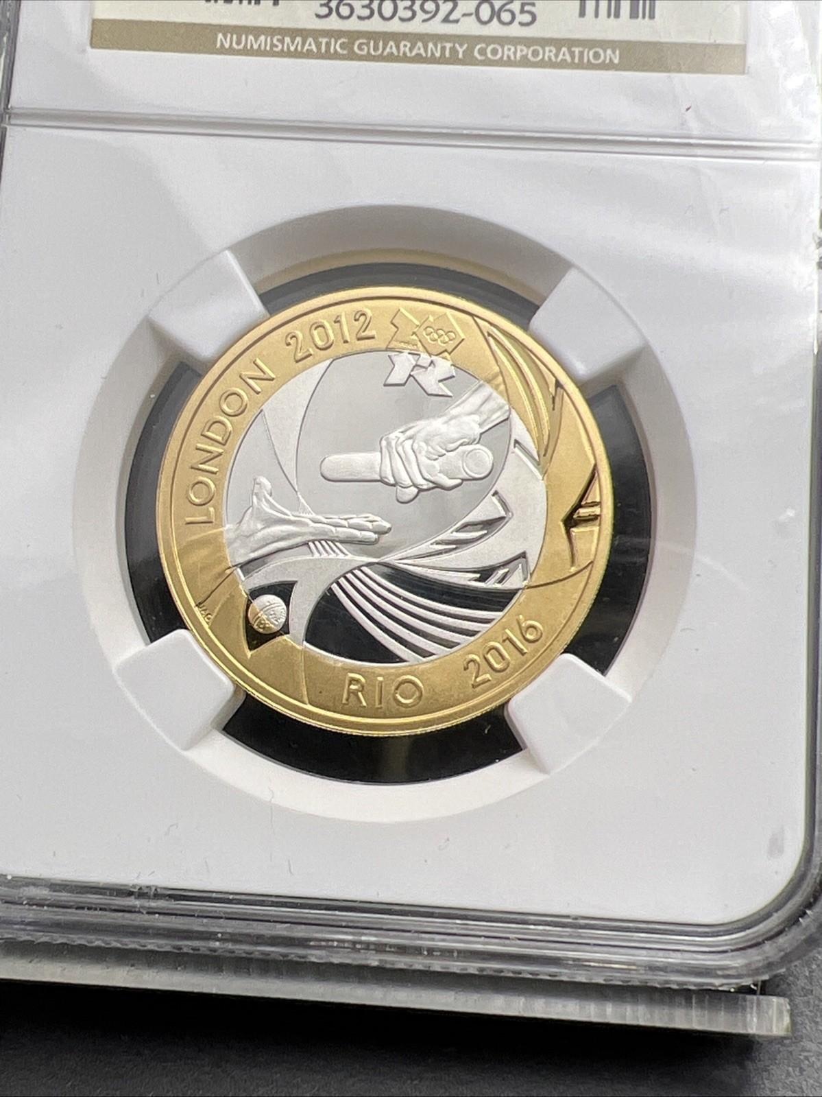 2012 Rio Olympics Piefort 2 Pounds NGC PF70 UCAM Royal Mint First 150 Struck