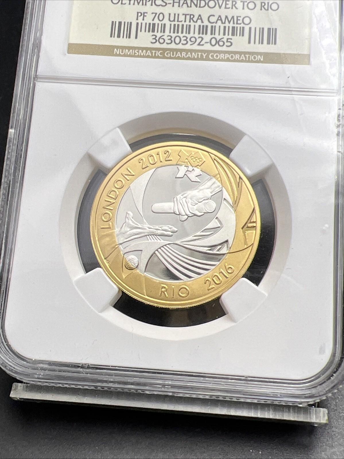 2012 Rio Olympics Piefort 2 Pounds NGC PF70 UCAM Royal Mint First 150 Struck