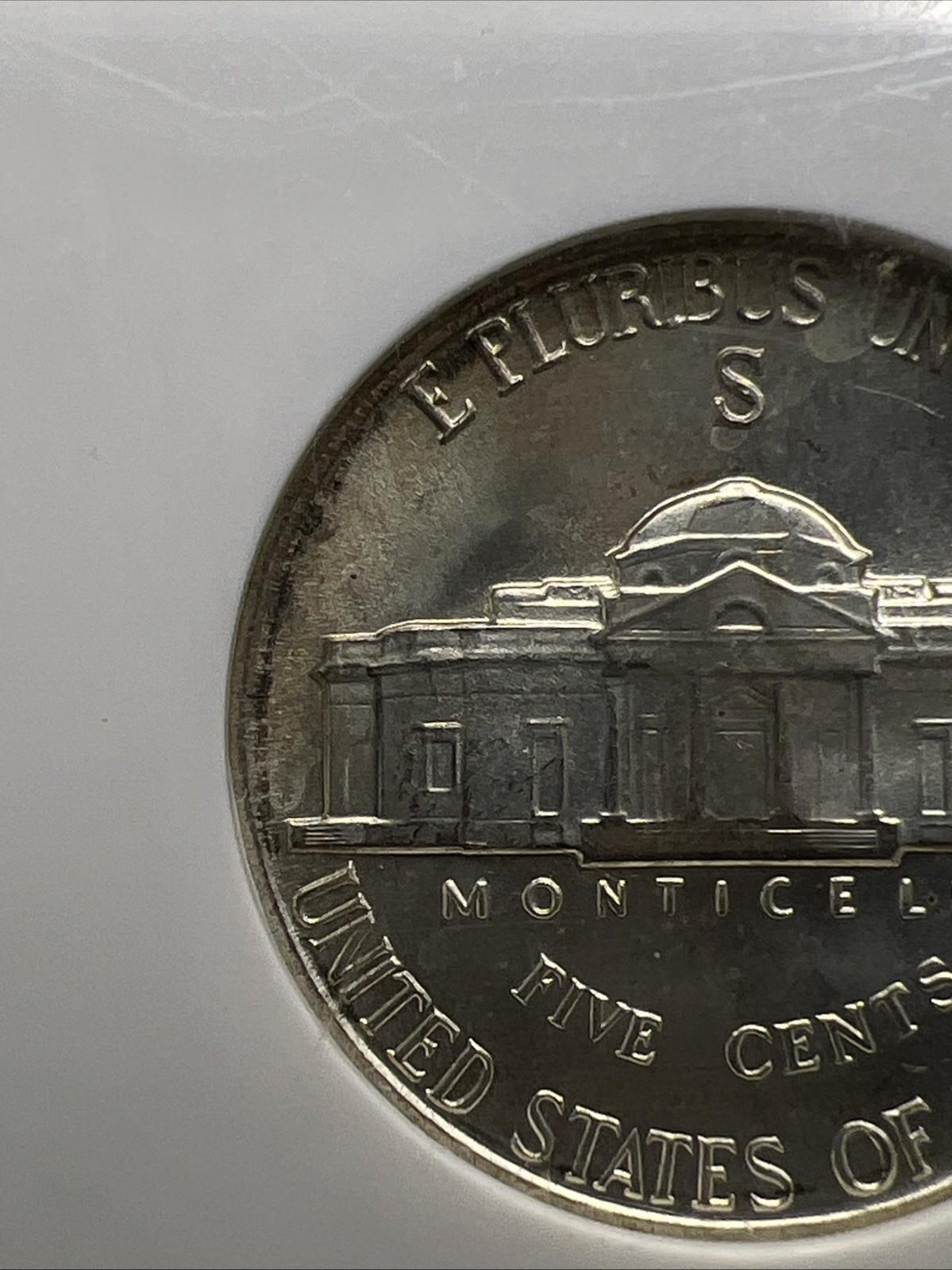 1942 S 5c 35% Silver War Nickel Jefferson NGC MS66 Gem BU Certified #023