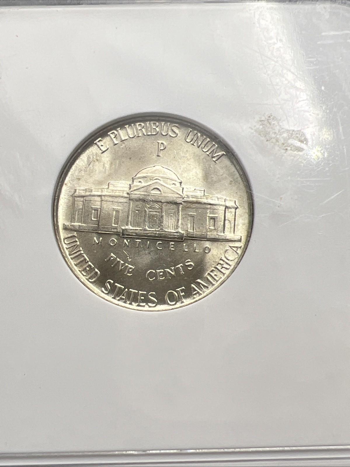 1944 P 5c 35% Silver War Nickel Jefferson NGC MS66 Gem BU Certified #012