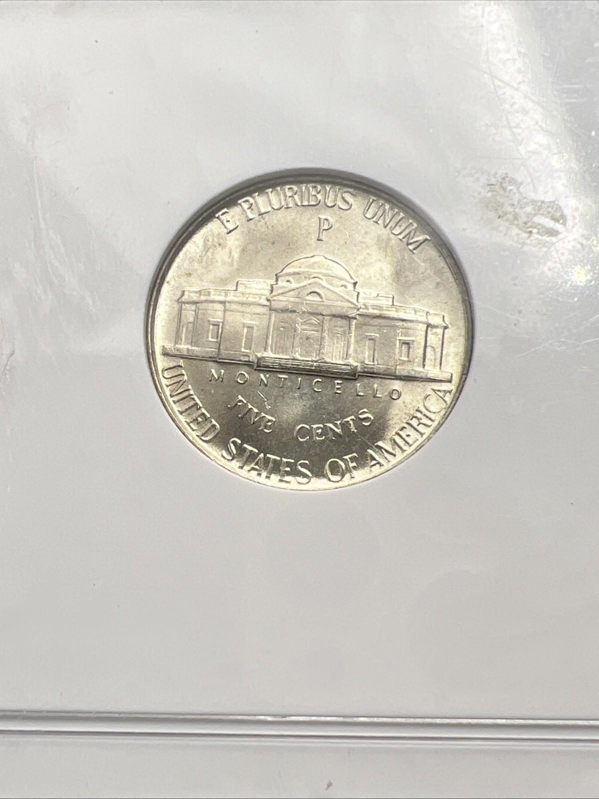 1944 P 5c 35% Silver War Nickel Jefferson NGC MS66 Gem BU Certified #012