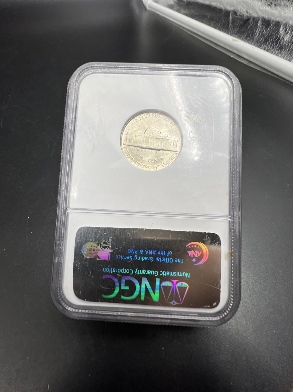 1944 P 5c 35% Silver War Nickel Jefferson NGC MS66 Gem BU Certified #012