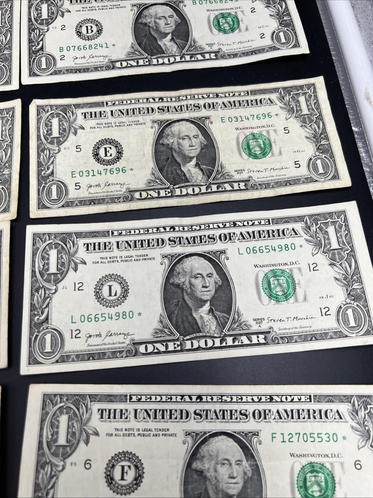Lot of 12 2013 2017 * Star FRN Federal Reserve Notes G-F Circ Conditions #864