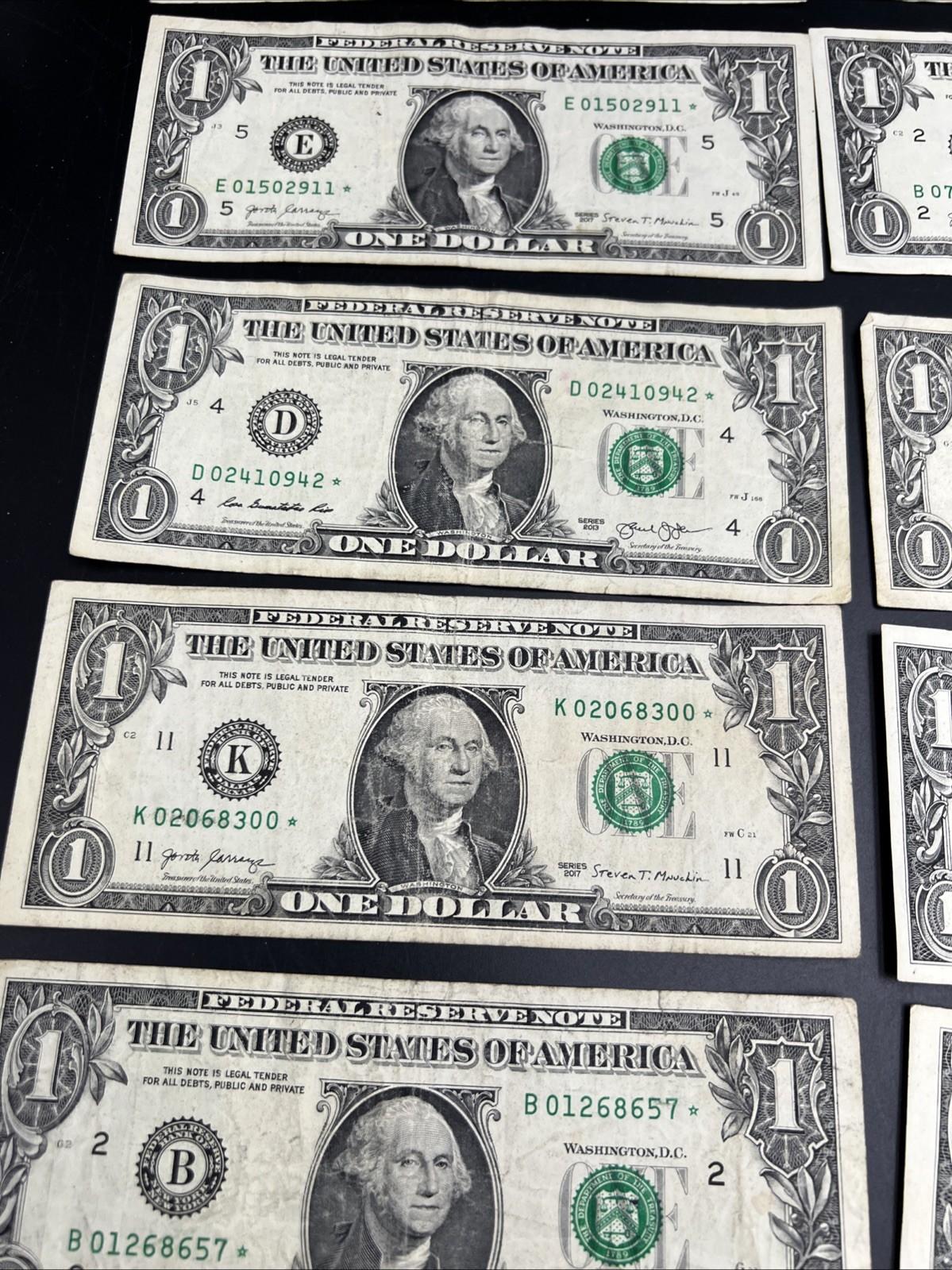 Lot of 12 2013 2017 * Star FRN Federal Reserve Notes G-F Circ Conditions #864
