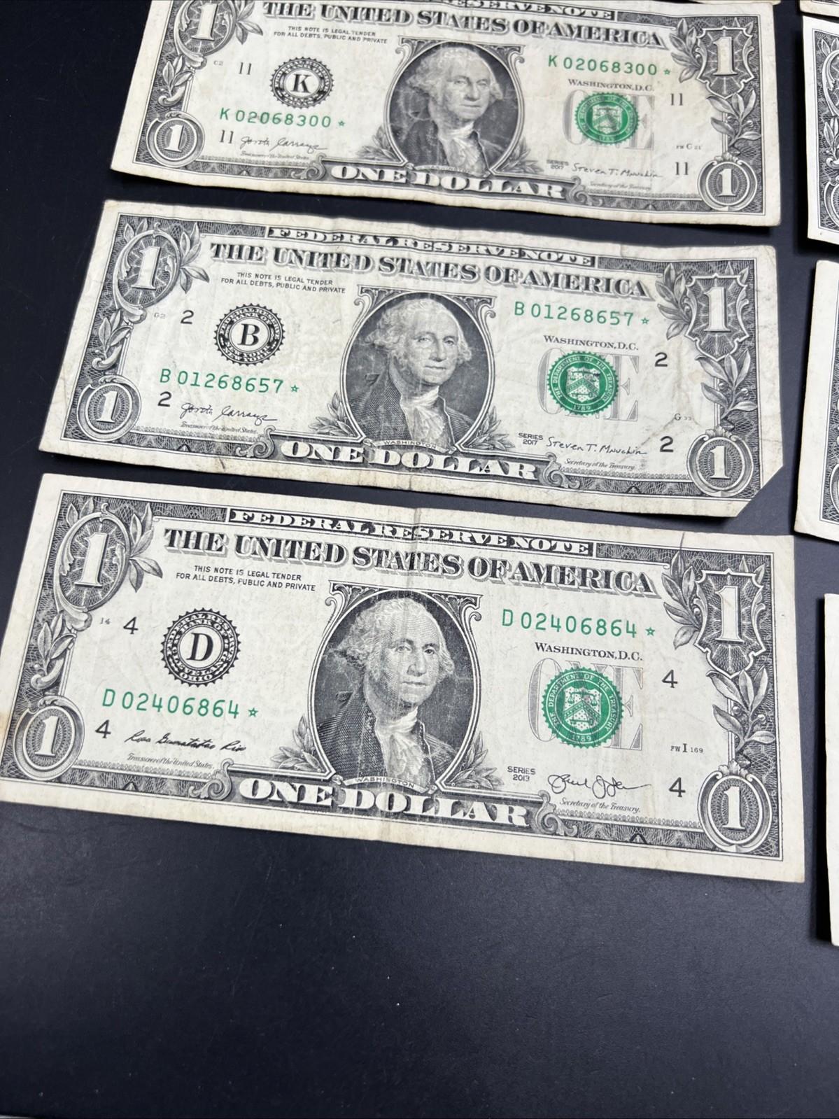 Lot of 12 2013 2017 * Star FRN Federal Reserve Notes G-F Circ Conditions #864