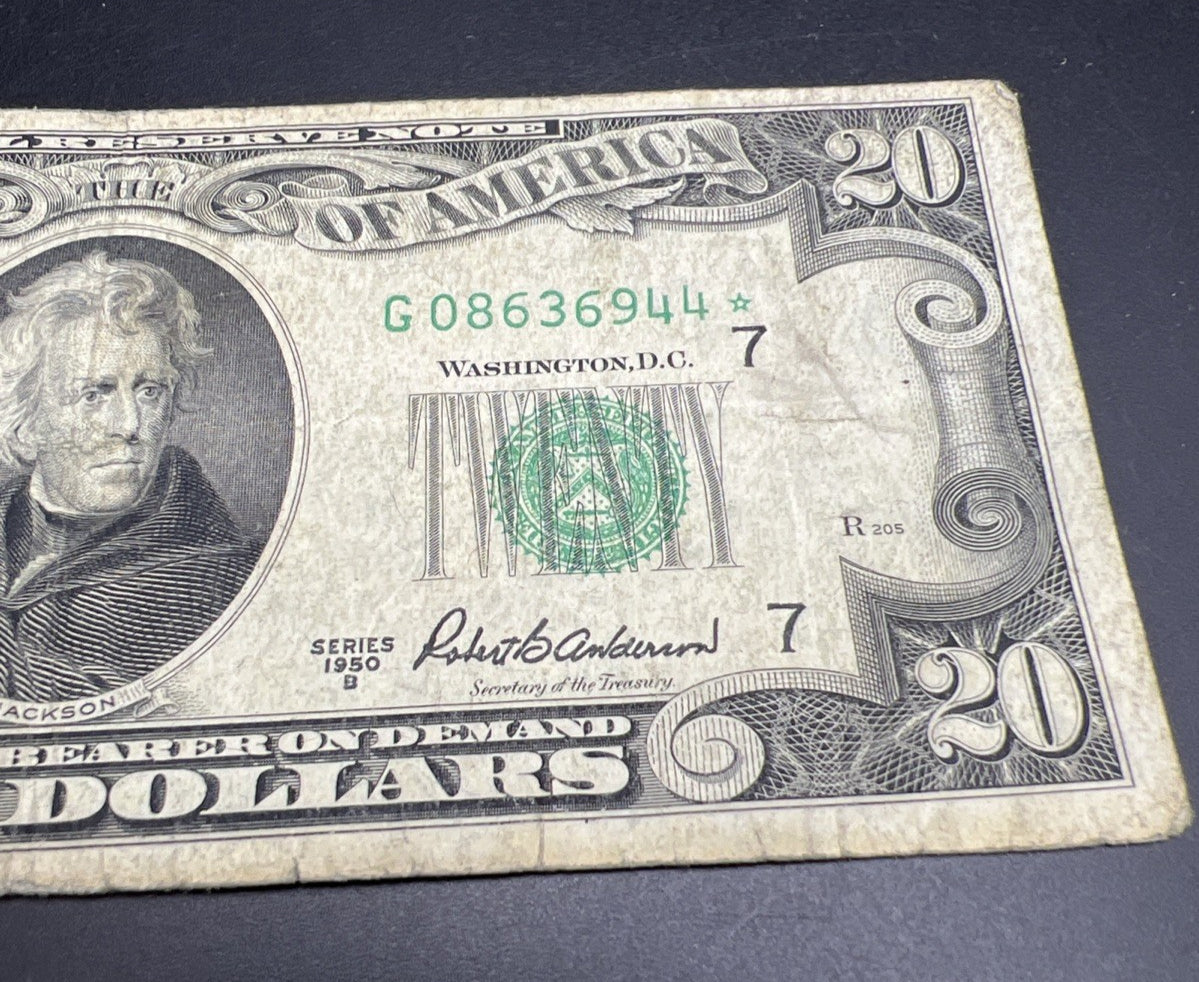 1950 B * Star $20 FRN Federal Reserve Note VG Circ Chicago District #944
