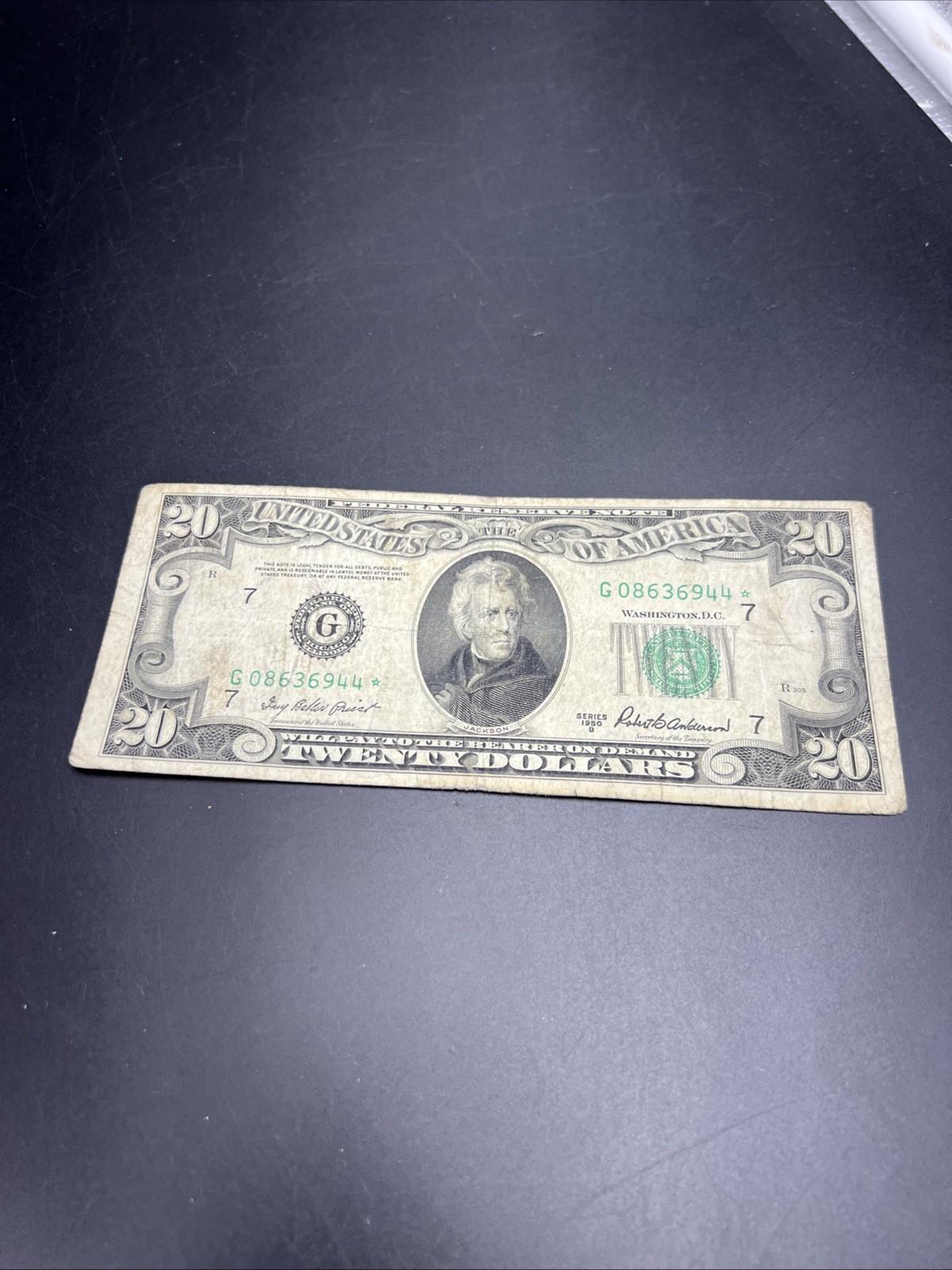 1950 B * Star $20 FRN Federal Reserve Note VG Circ Chicago District #944