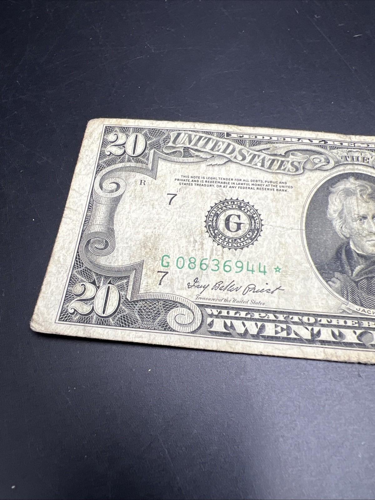 1950 B * Star $20 FRN Federal Reserve Note VG Circ Chicago District #944