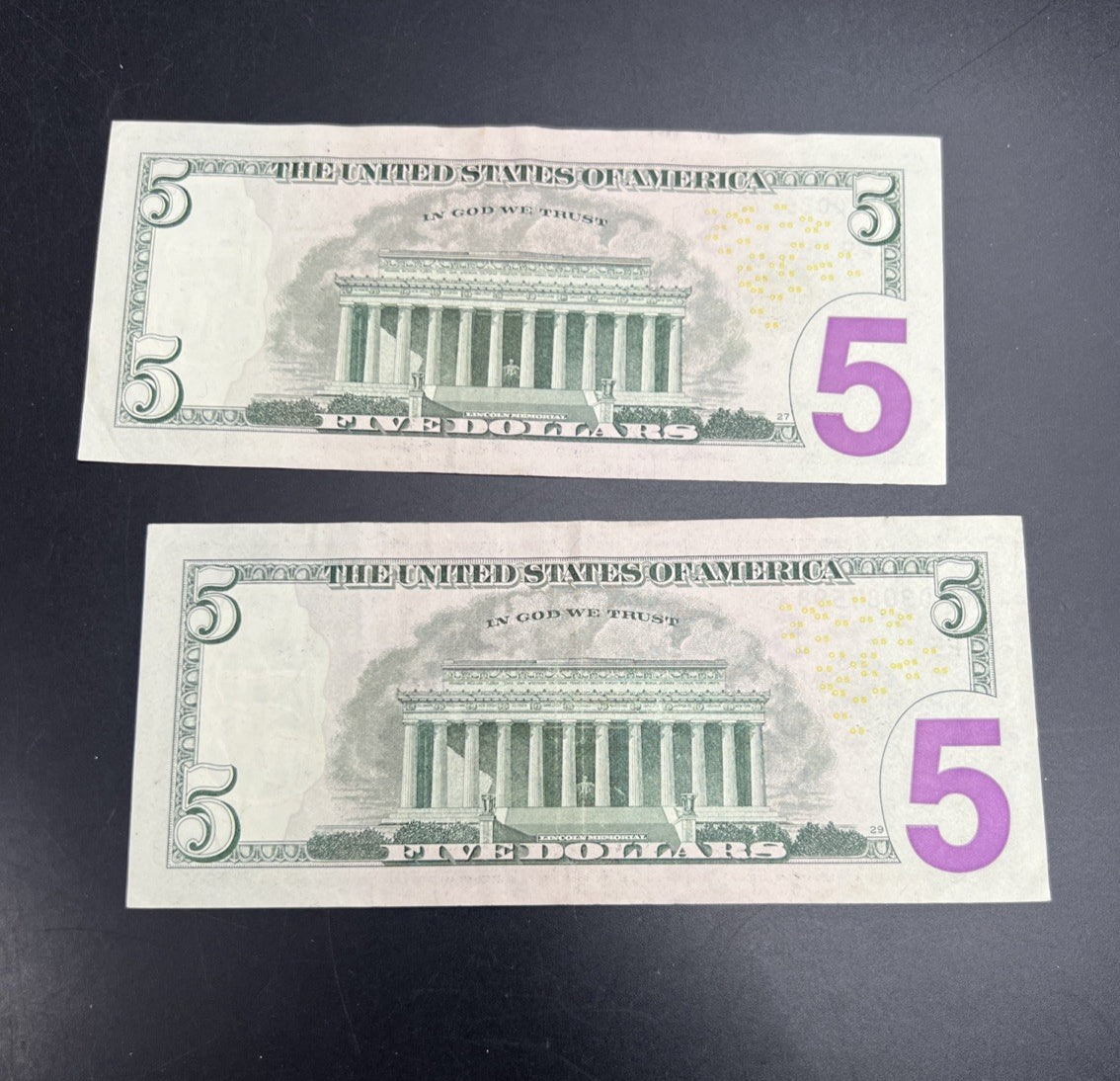 Lot Of 2 2017 A $5 * Star FRN Five Dollar Bills VF Circ Notes #598