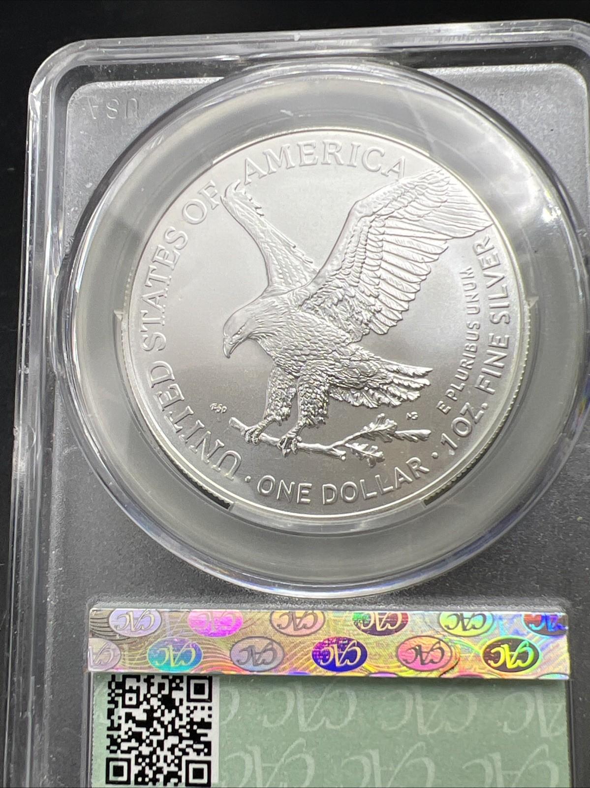 2024 1 Oz American Silver Eagle Coin CAC MS70 Gem UNC First Delivery #180