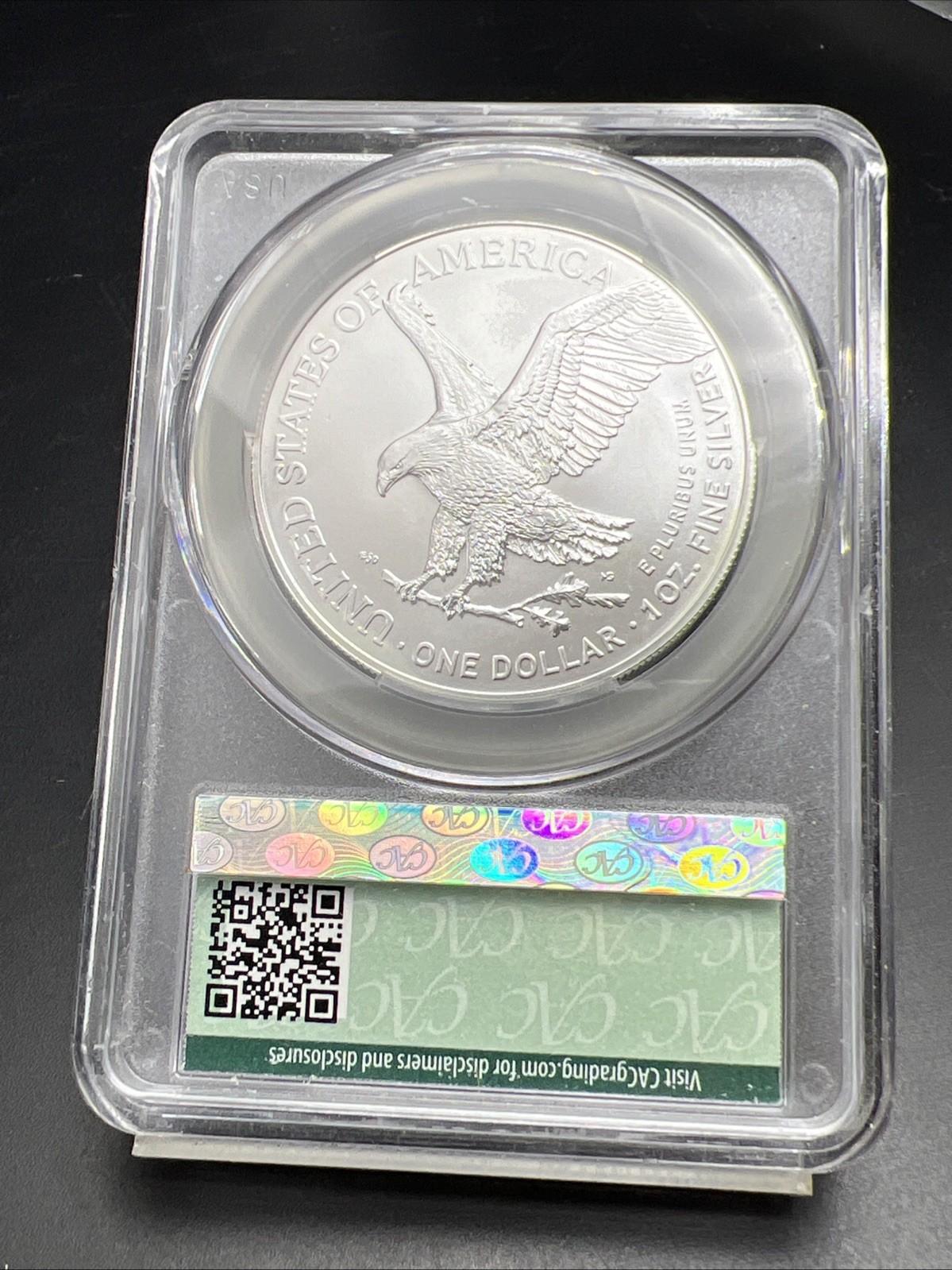 2024 1 Oz American Silver Eagle Coin CAC MS70 Gem UNC First Delivery #180