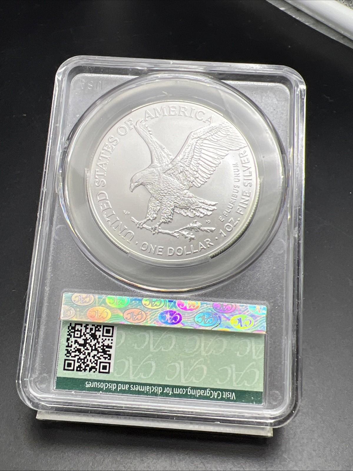 2024 1 Oz American Silver Eagle Coin CAC MS70 Gem UNC First Delivery #180