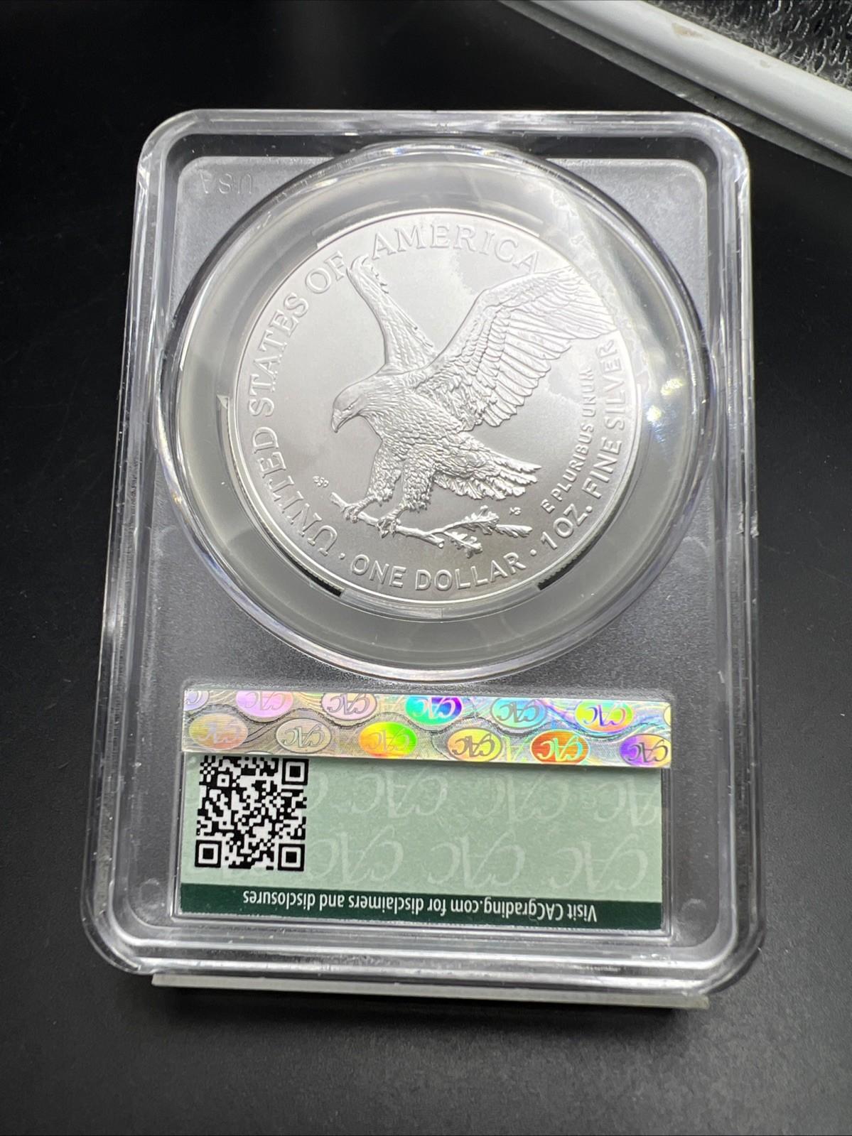 2024 1 Oz American Silver Eagle Coin CAC MS70 Gem UNC First Delivery #351