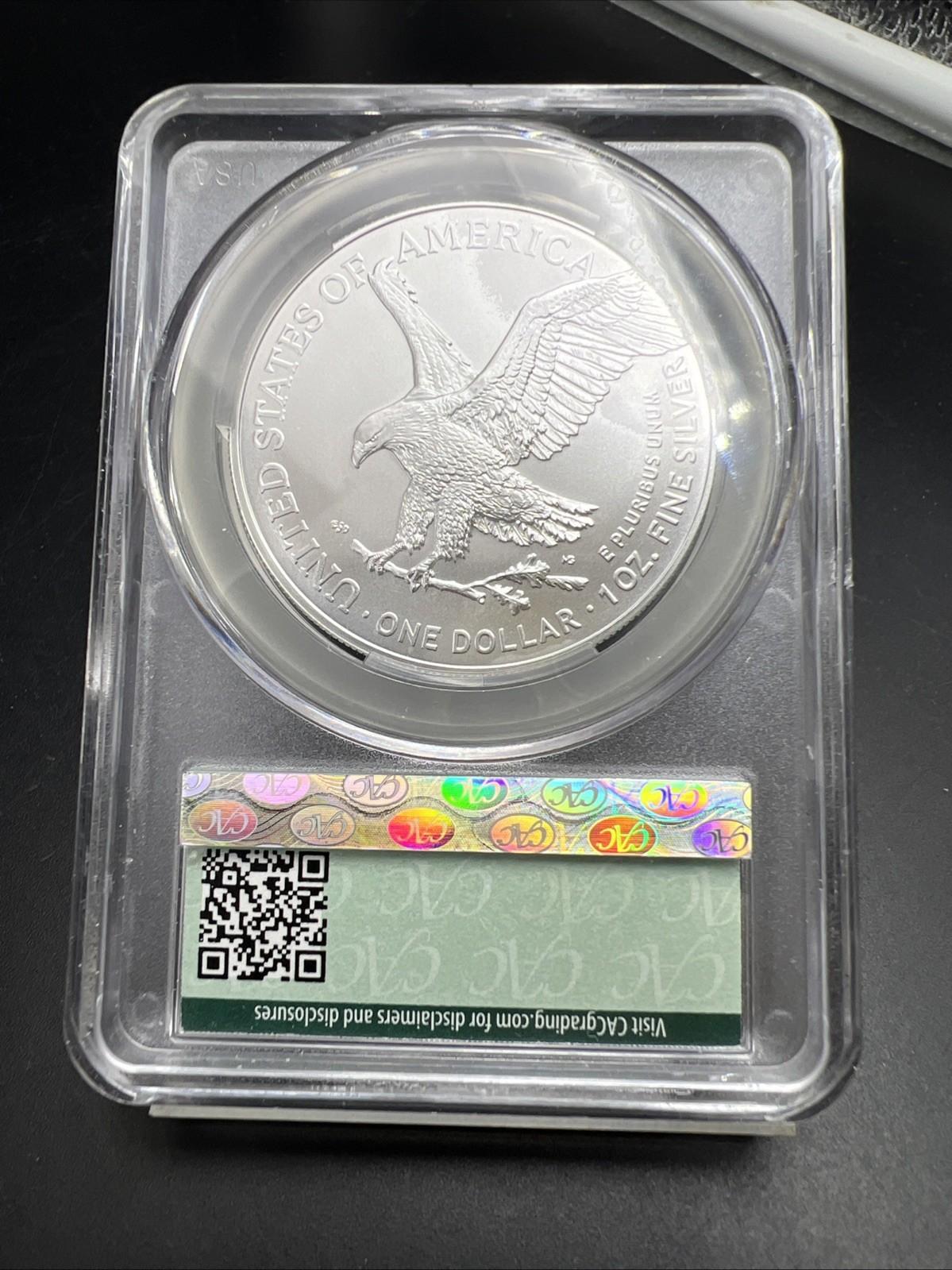 2024 1 Oz American Silver Eagle Coin CAC MS70 Gem UNC First Delivery #351