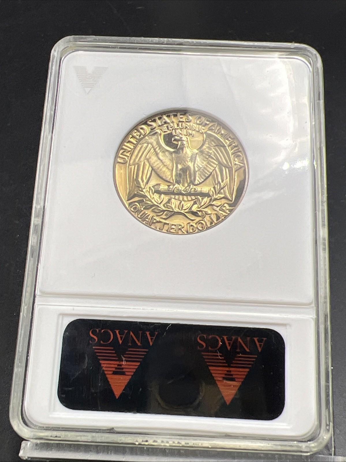 Retro ANACS Slab 1967 S 25c Washington Copper Nickel Proof Quarter PF67