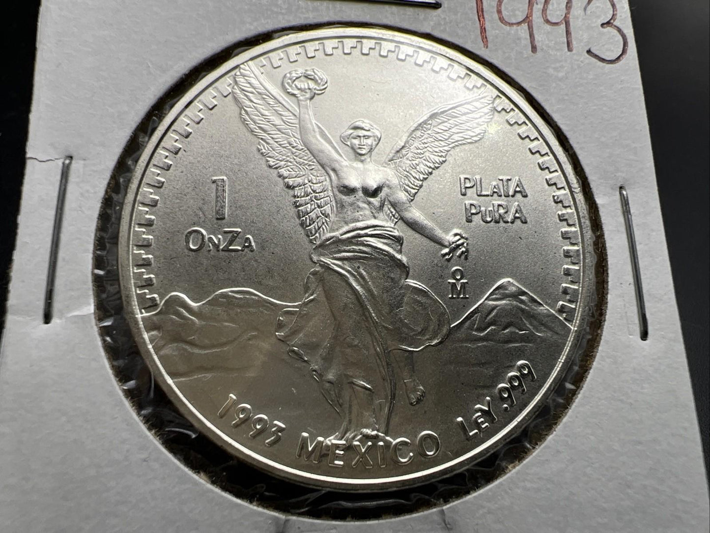 1993 Mo Mexico 1 oz Silver Libertad .999 Plata Pura Coin Gem BU UNC SK#1A