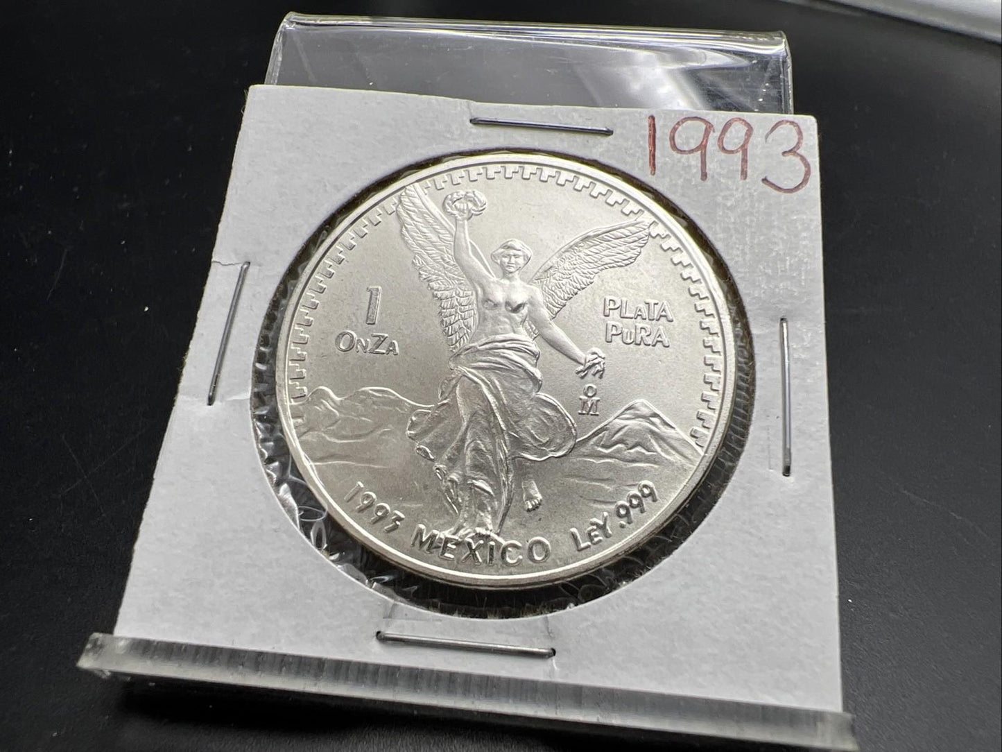 1993 Mo Mexico 1 oz Silver Libertad .999 Plata Pura Coin Gem BU UNC SK#1A