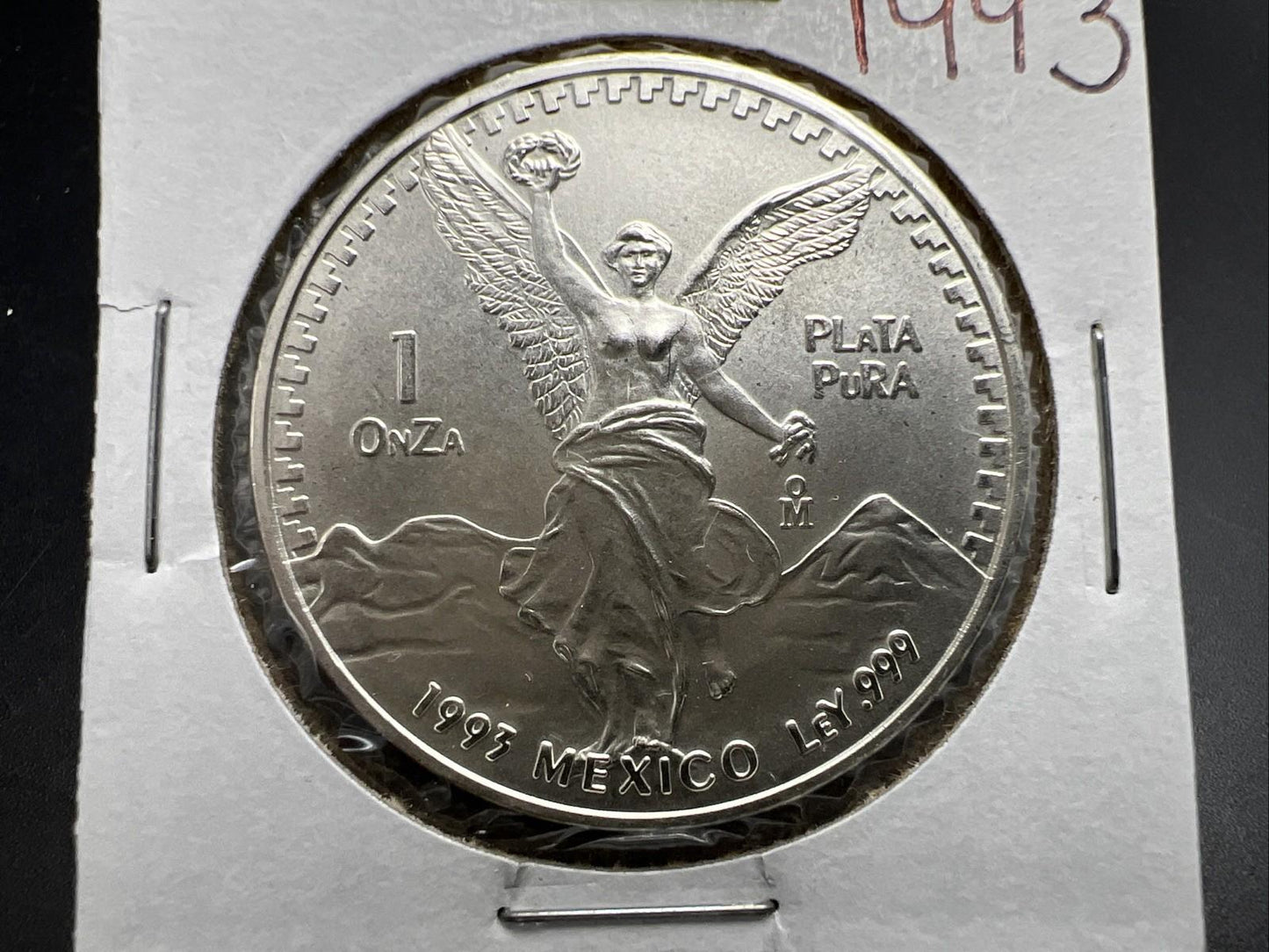 1993 Mo Mexico 1 oz Silver Libertad .999 Plata Pura Coin Gem BU UNC SK#1A