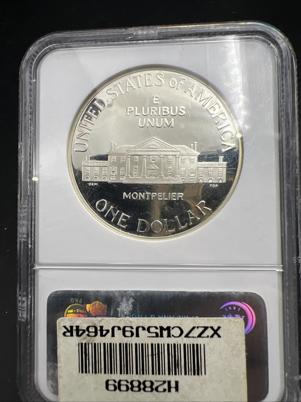 1993 S James Madison 90% Silver Commemorative Dollar Coin NGC PF68