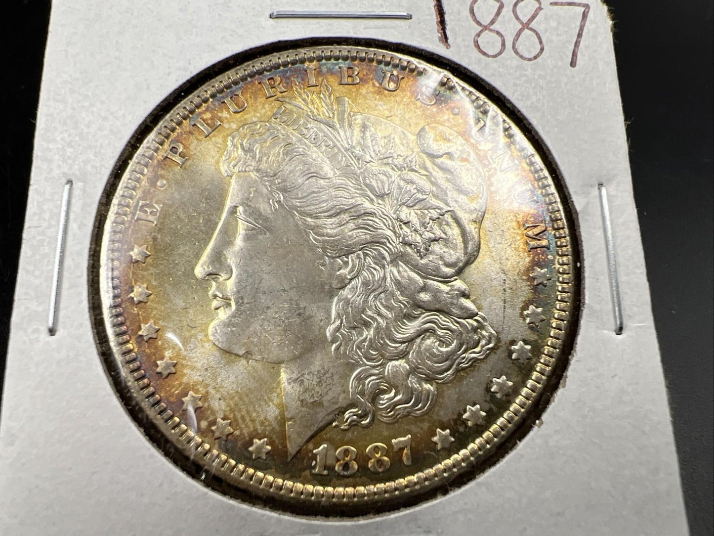 1887 P $1 Morgan Silver Dollar Coin CH BU UNC Nice Toning Toner SK#A