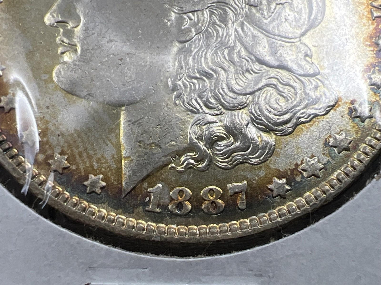 1887 P $1 Morgan Silver Dollar Coin CH BU UNC Nice Toning Toner SK#A