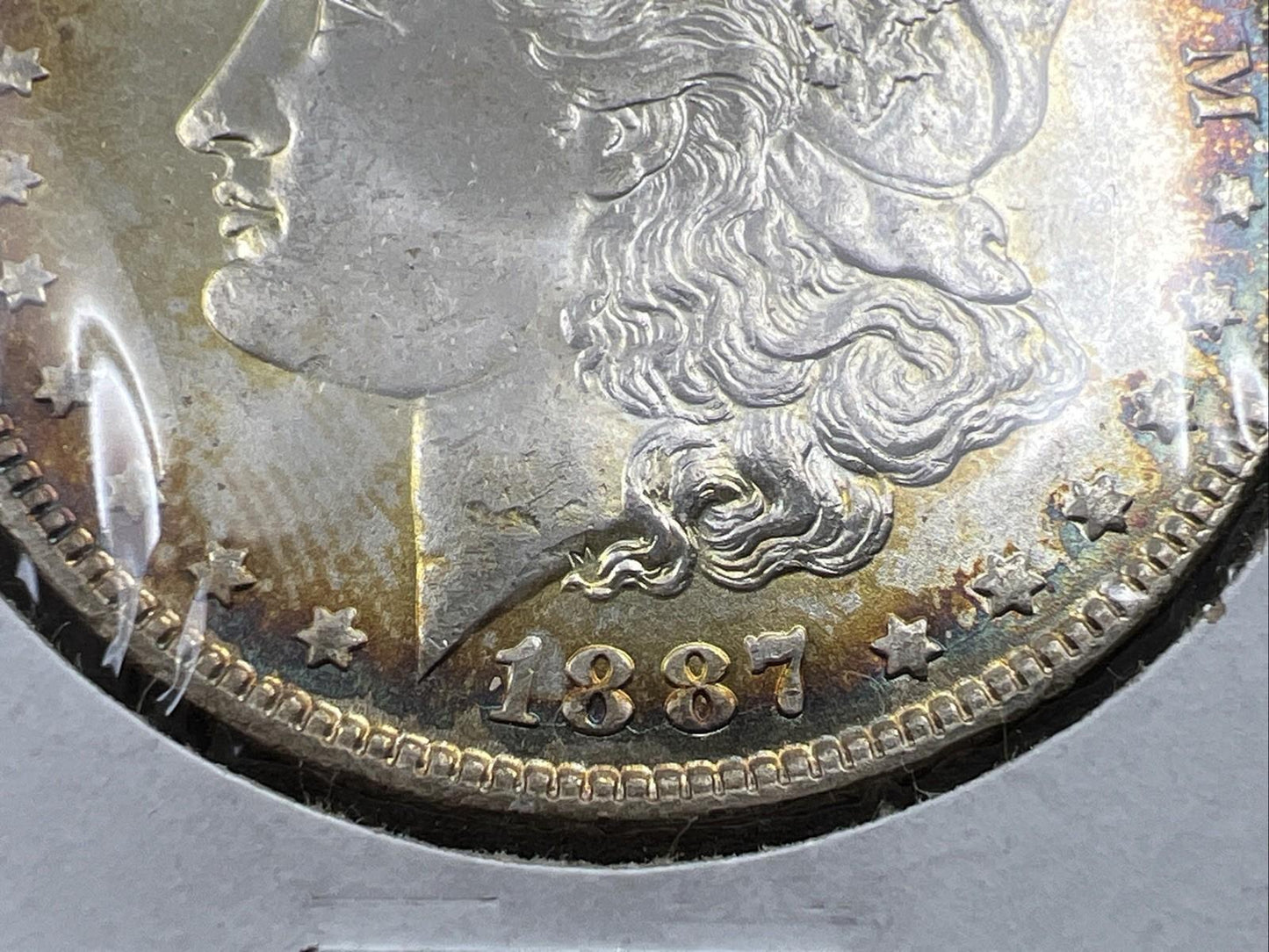 1887 P $1 Morgan Silver Dollar Coin CH BU UNC Nice Toning Toner SK#A