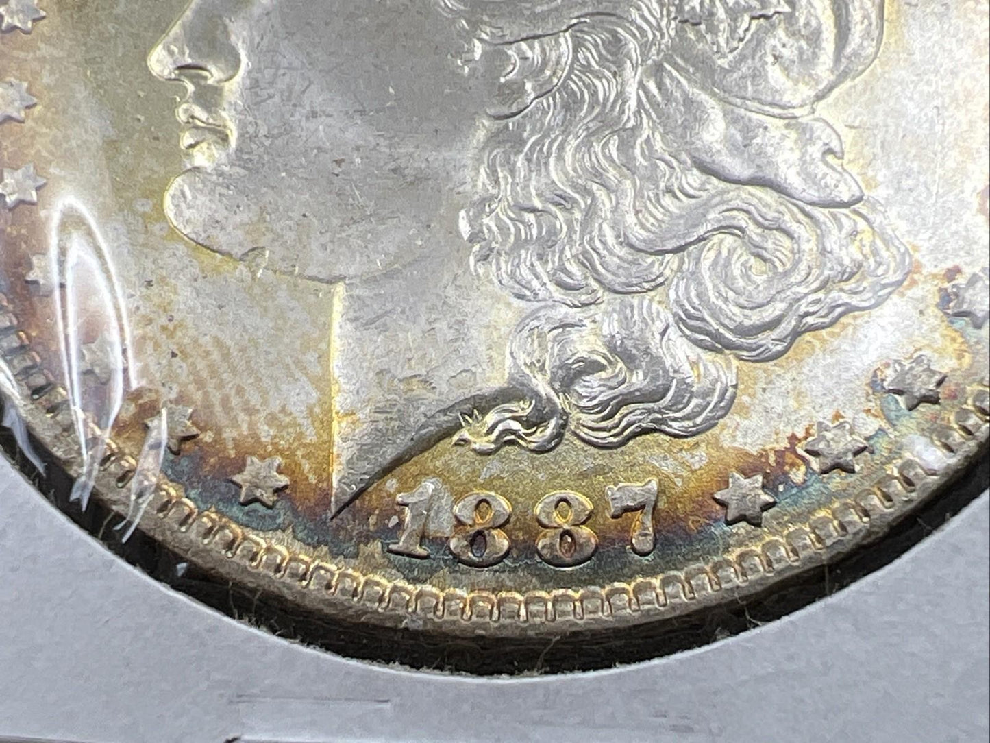 1887 P $1 Morgan Silver Dollar Coin CH BU UNC Nice Toning Toner SK#A