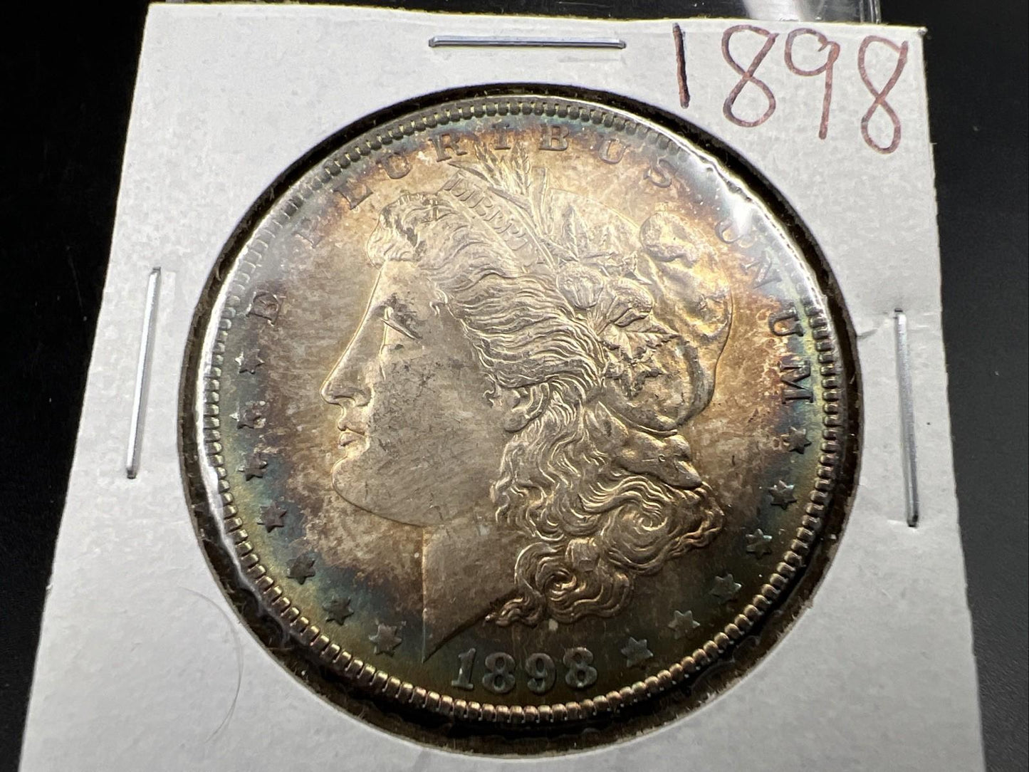 1898 P $1 Morgan Silver Dollar Coin Choice AU About unc neat toning toner